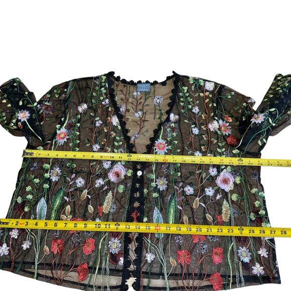 Rabbit Rabbit Rabbit Sheer Embroidered Floral Shrug Whimsigoth 4XL Darkfairy - Picture 9 of 11